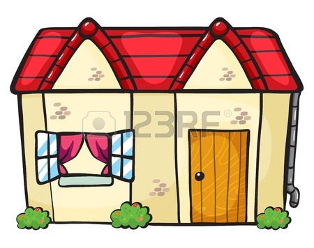 450x356 Illustration Of A House On A White Background Royalty Free