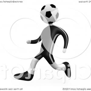 300x300 Clip Art Of A Soccer Player Person With A Soccer Ball Head Running