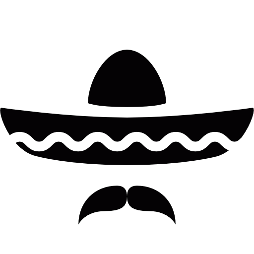 512x512 Black Sombrero Clipart