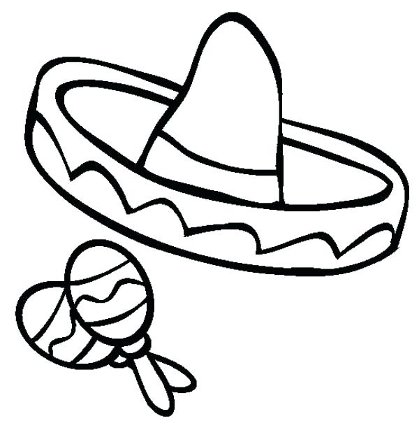 600x612 Sombrero Hat Coloring Pages Cowboy Page Thaypiniphone