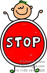 196x300 Happy Little Boy Dressed Up As A Stop Sign Clipart Image