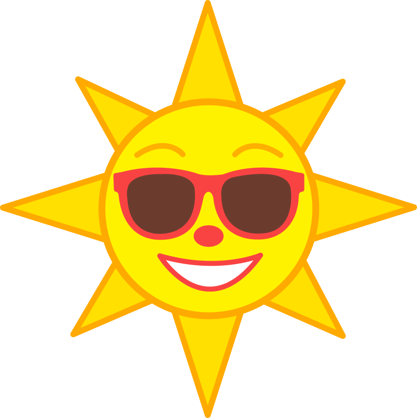 830x832 Sunglasses Clipart Happy Sun