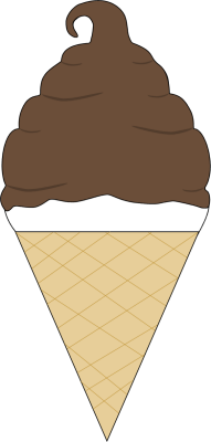 191x400 Chocolate Coated Soft Serve Ice Cream Cone Clip Art