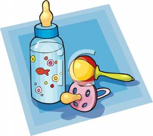 300x267 Baby Bottle With A Rattle And A Pacifier