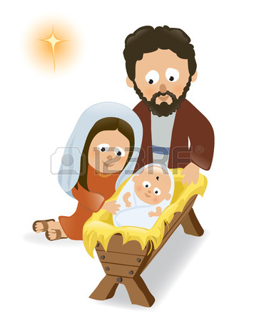 356x450 Face Baby Jesus Manger Cartoon Vector Illustration Royalty Free