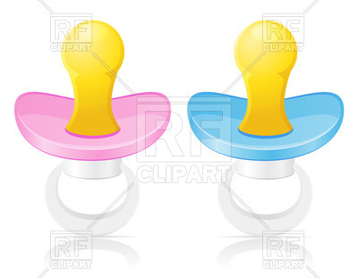 400x311 Pink And Blue Baby Pacifiers Royalty Free Vector Clip Art Image