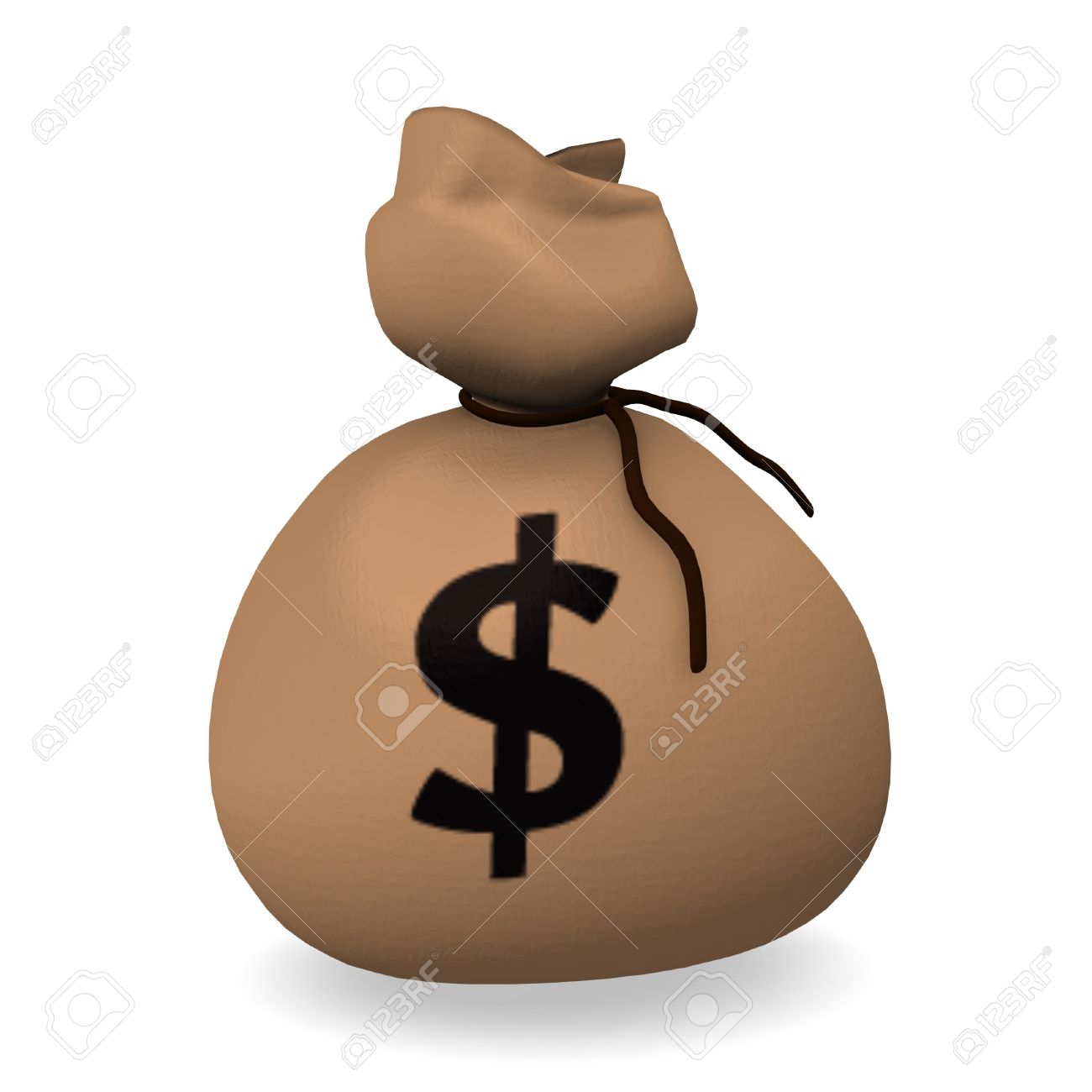 1300x1300 3d Render Of Money Bag Stock Photo, Picture And Royalty Free Image