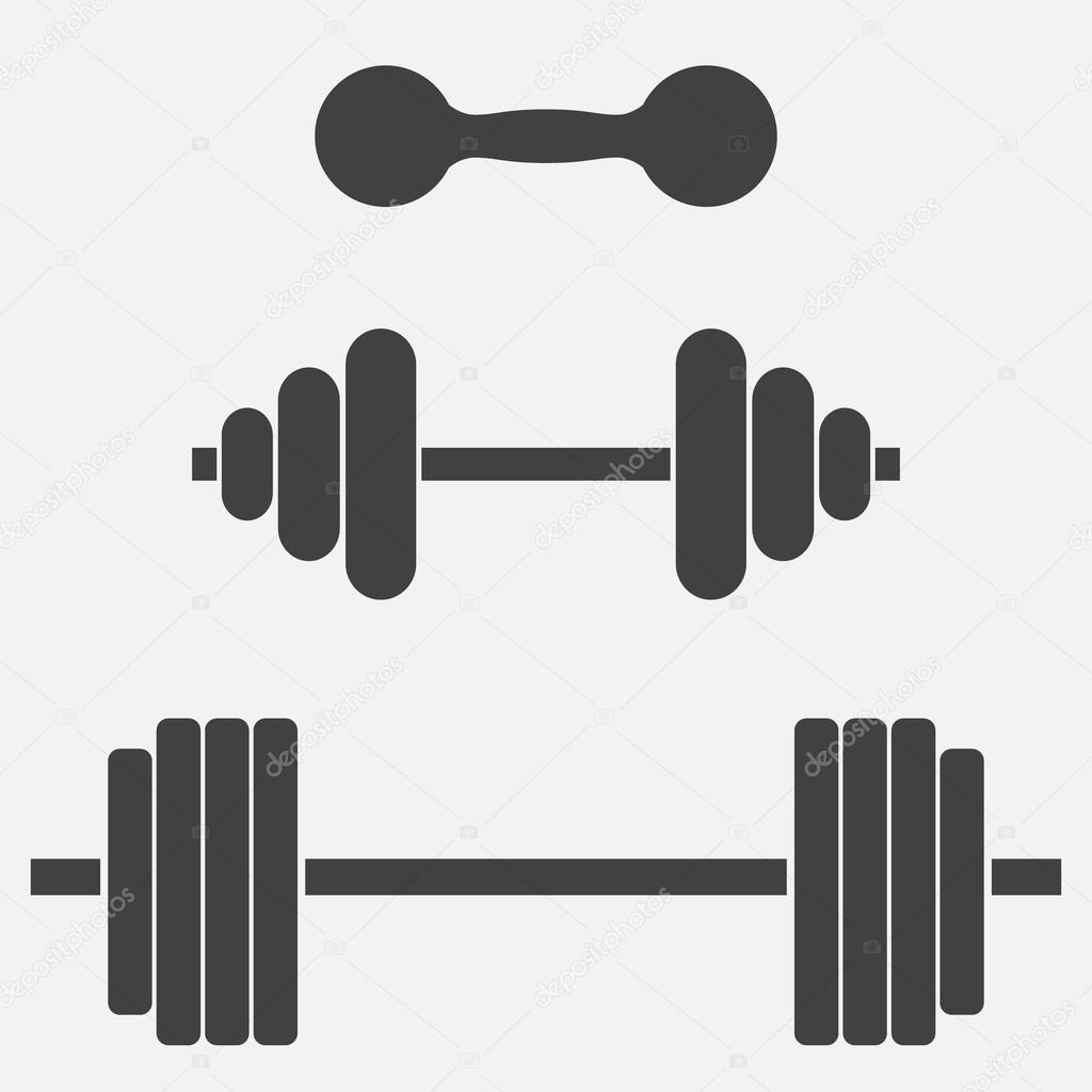 1024x1024 Dumbbells And Barbells. Set For Sports, Weightlifting, Bodybuild