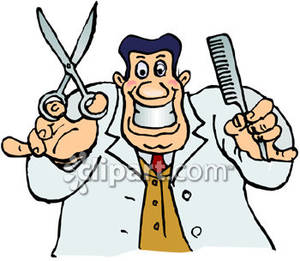 300x261 Barber Holding Shears And A Comb