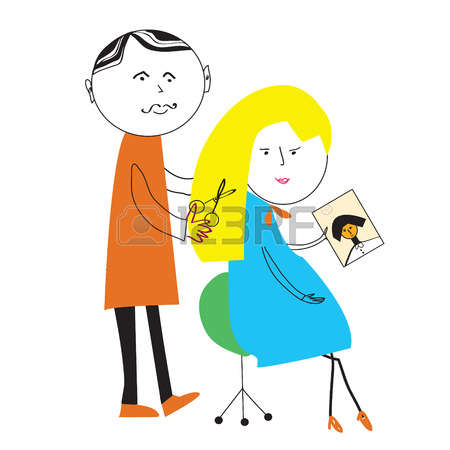 450x450 Woman Barber Clipart Collection