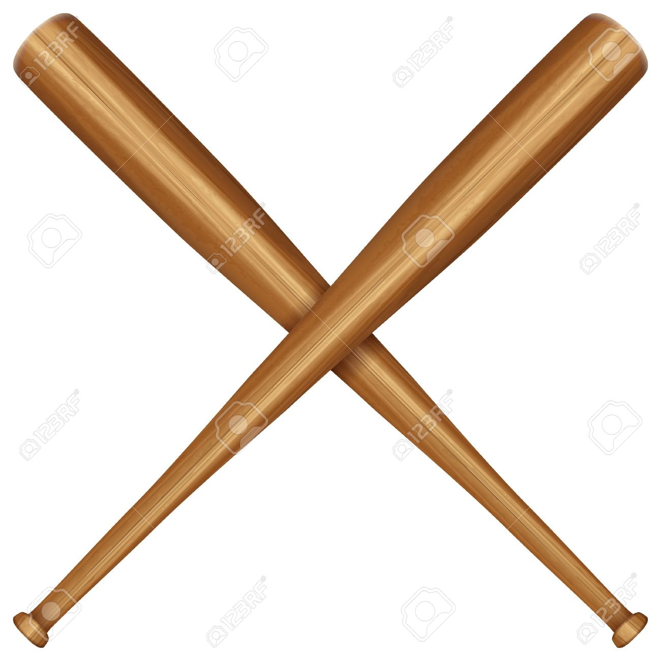 1300x1300 Baseball Bats On A White Background. Illustration. Royalty Free