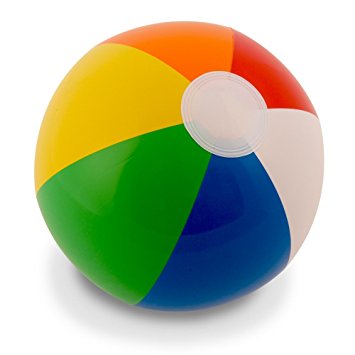 355x355 12 Rainbow Beach Balls (12 Pack) Inflatable 12pc