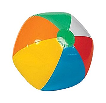 355x345 Inflatable 12 Rainbow Color Beach Balls (12 Pack