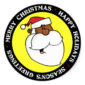 324x324 Black Santa Claus Stickers Zazzle.co.uk