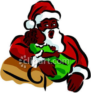 294x300 American Santa Claus Holding A Baby