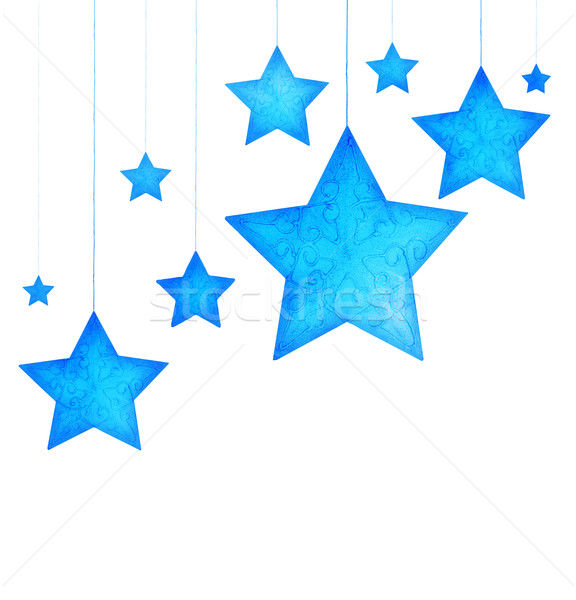 576x600 Blue Stars Christmas Tree Ornaments Stock Photo Anna Om