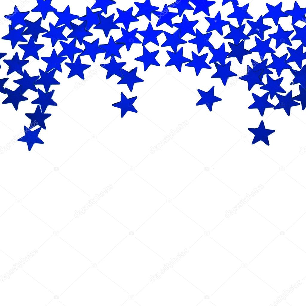 1024x1024 Glitter Blue Stars Ornaments Border Isolated On White Background