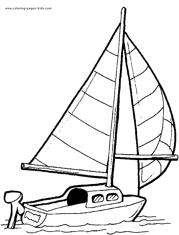 576x756 Boat Coloring Page