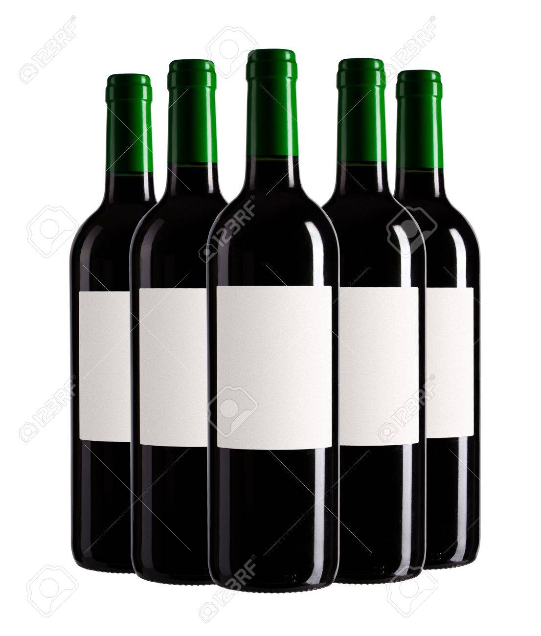 1106x1300 Five Bottles Of Wine Isolated On White Background Stock Photo