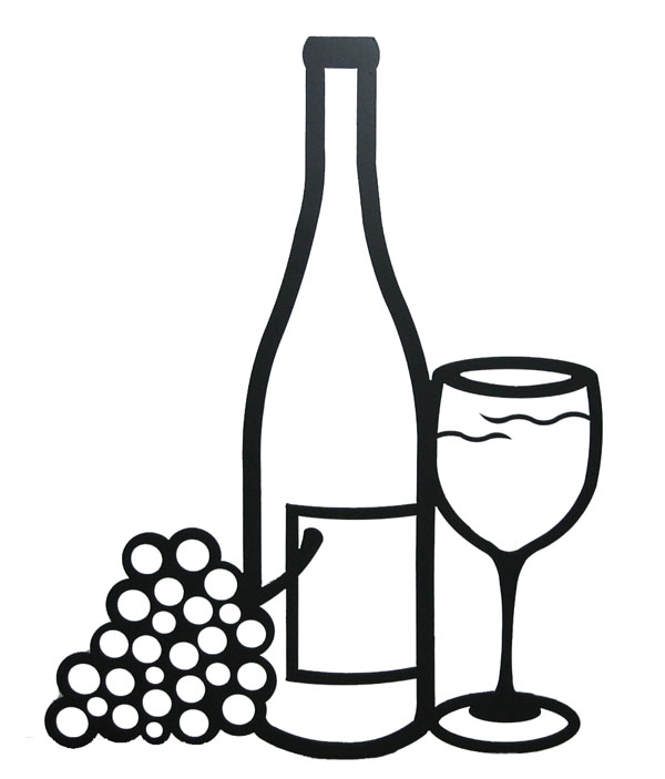 600x703 Wine Bottle And Grapes Clipart