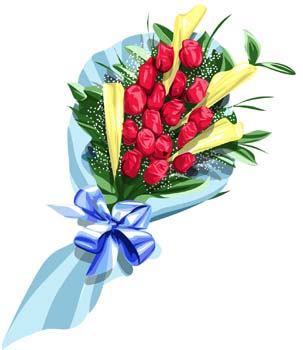 303x350 Bouquet Clipart Flower Bunch