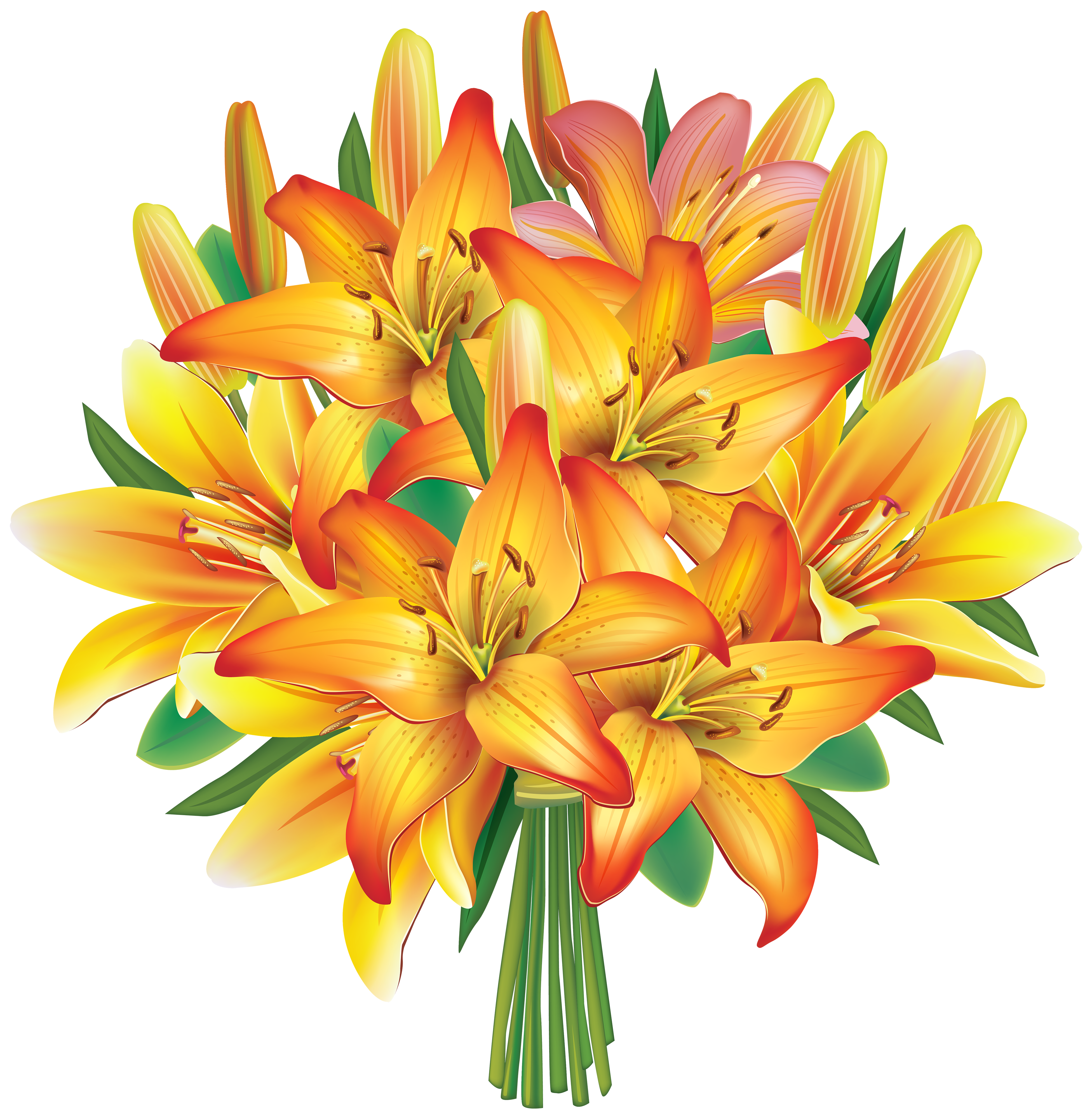 3903x4000 Yellow Lilies Flowers Bouquet Png Clipart Imageu200b Gallery