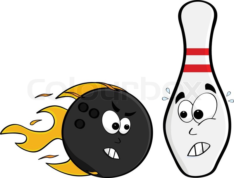 800x608 Cartoon Illustration Showing An Angry Bowling Ball And A Pin