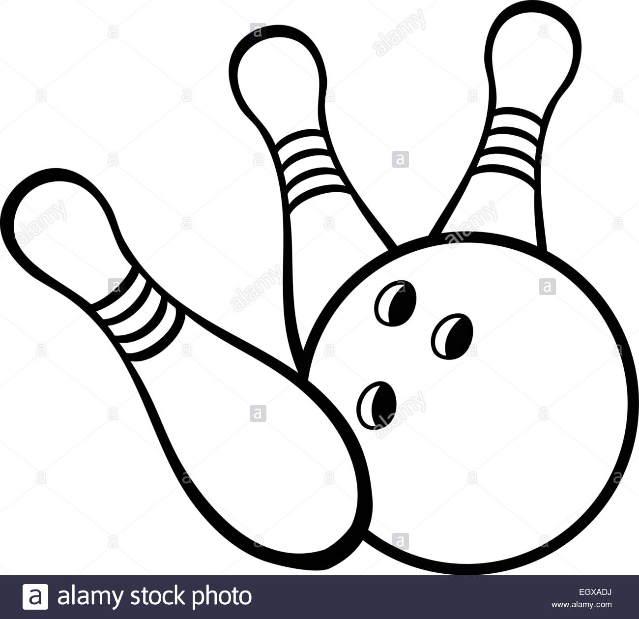 1300x1259 Black And White Bowling Ball With Pins Stock Vector Art