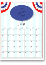 150x210 Printable 4th Of July Calendars With Your Photo Or Picture