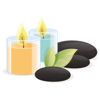 200x200 Spa Candles With Stones Vector Image