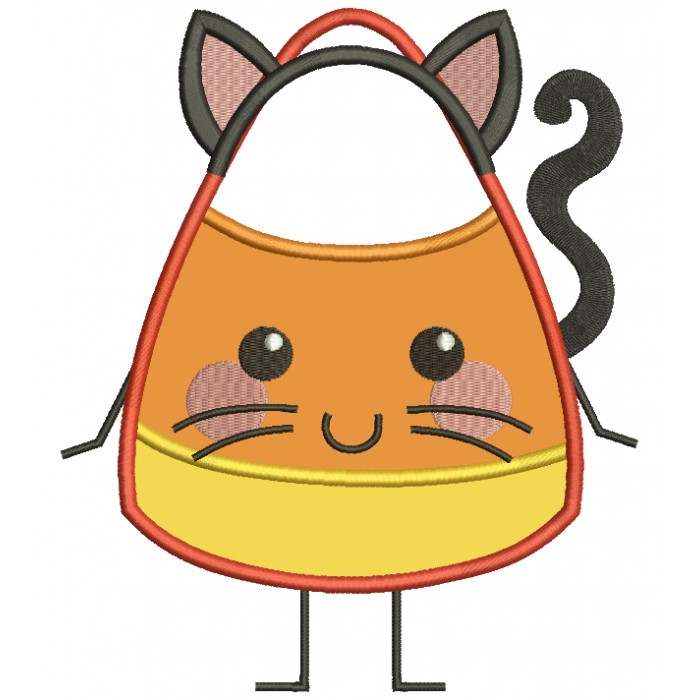700x700 Candy Corn Halloween Applique Machine Embroidery Design Digitized