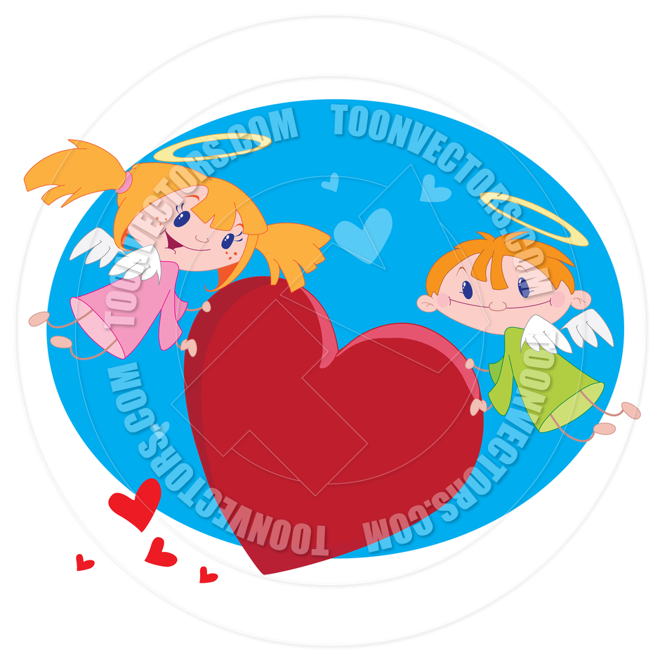 940x940 Cartoon Angels Of Love By Polkan Toon Vectors Eps