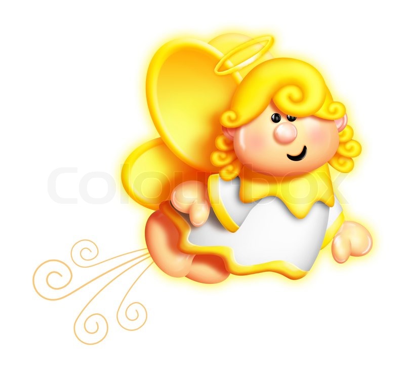 800x728 Whimsical Cartoon Angel Flying Stock Photo Colourbox