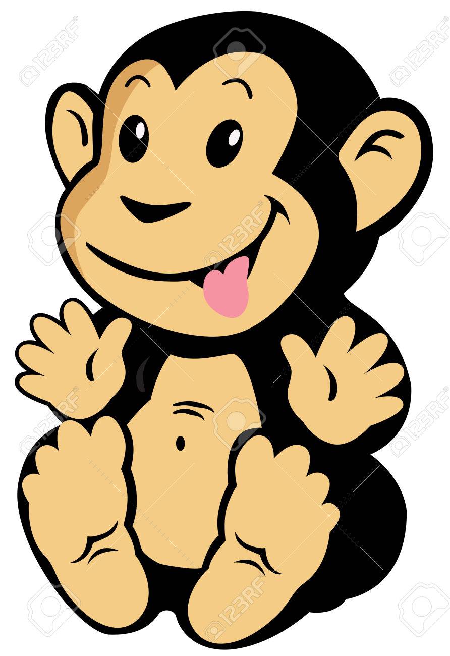 892x1300 Cartoon Monkey For Babies And Little Kids, Image Isolated