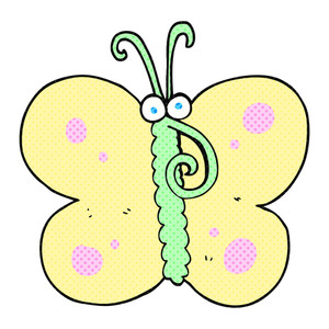 300x300 Freehand Drawn Cartoon Funny Butterfly Royalty Free Stock Image