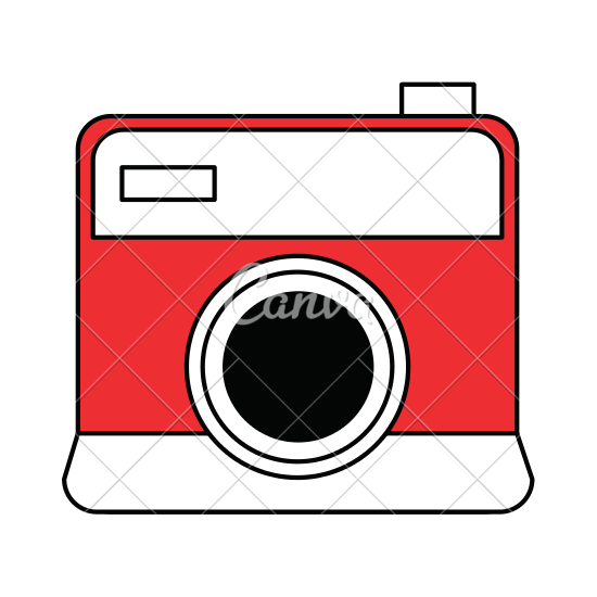 550x550 Color Silhouette Image Cartoon Analog Camera With Flash