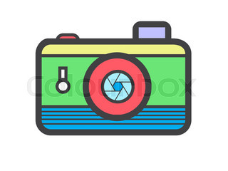 320x240 Cute Cartoon Camera With Flower Stock Vector Colourbox