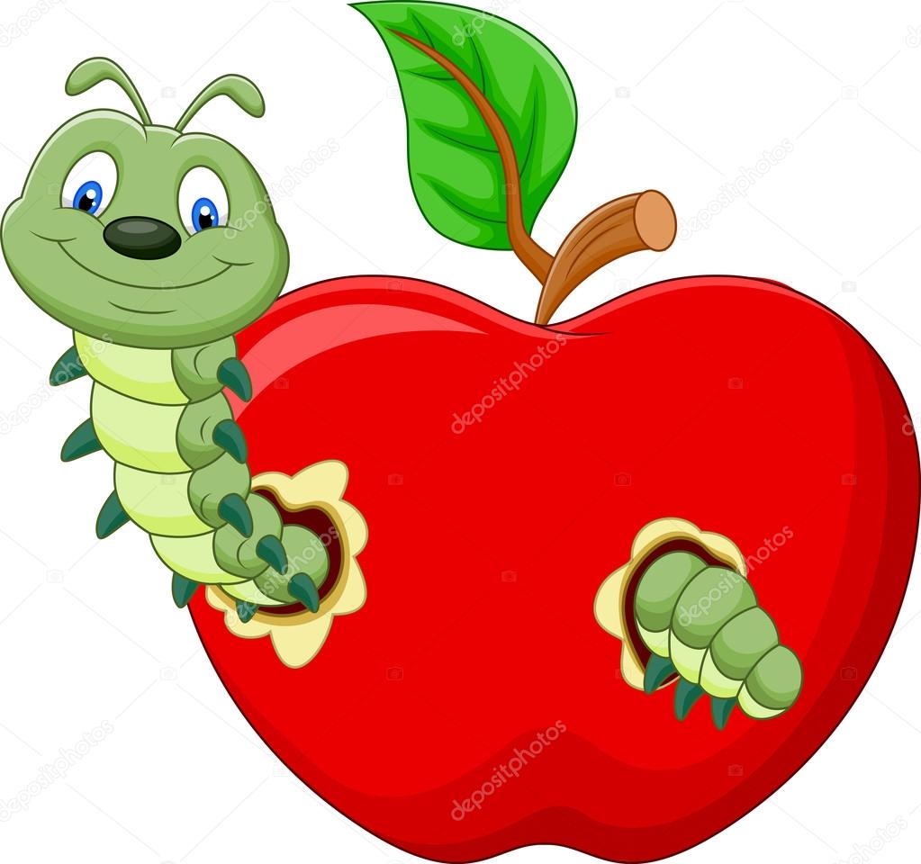1023x960 Caterpillars Cartoon Eat The Apple Stock Vector Tigatelu