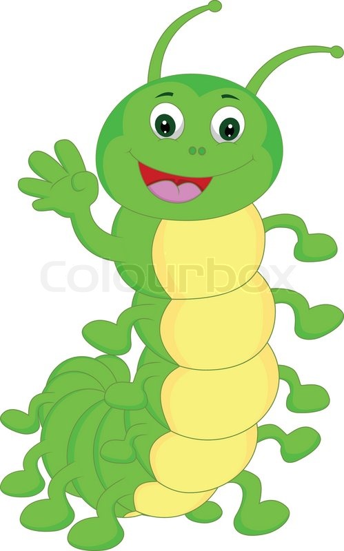 499x800 Cute Caterpillar Waving Cartoon Stock Vector Colourbox