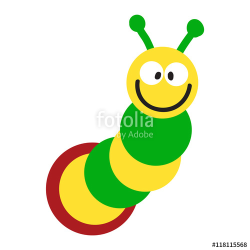 500x500 Cute Hand Drawn Crawling Caterpillar Tree Insect Element Funny