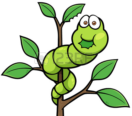 450x394 Illustration Of A Funny Cartoon Green Caterpillar Worm Character
