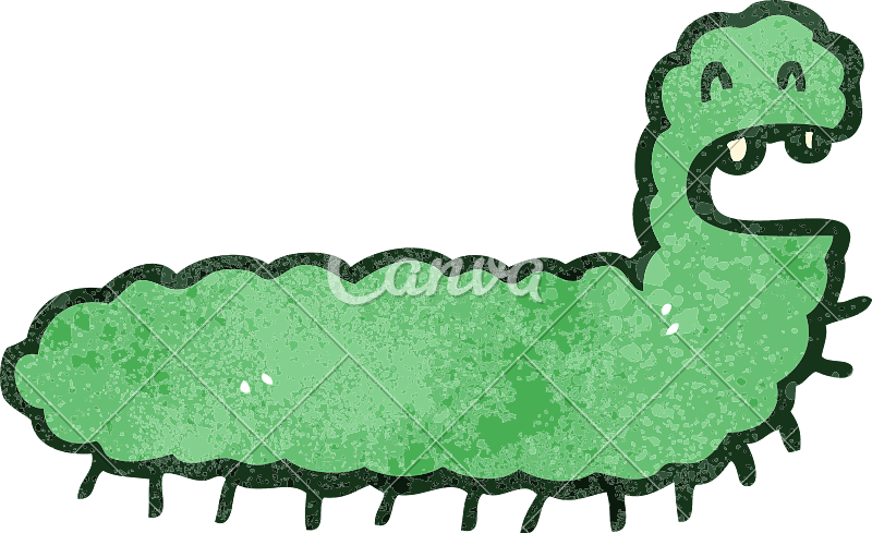 800x489 Retro Cartoon Caterpillar