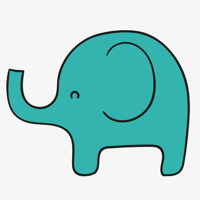 650x651 Cartoon Baby Elephant, Green Cartoon Elephant, Hand Painted Baby