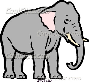 300x274 Cartoon Elephant Vector Clip Art