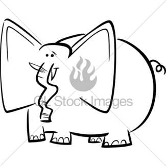 325x325 Funny Doodle Elephants Cartoon Gl Stock Images