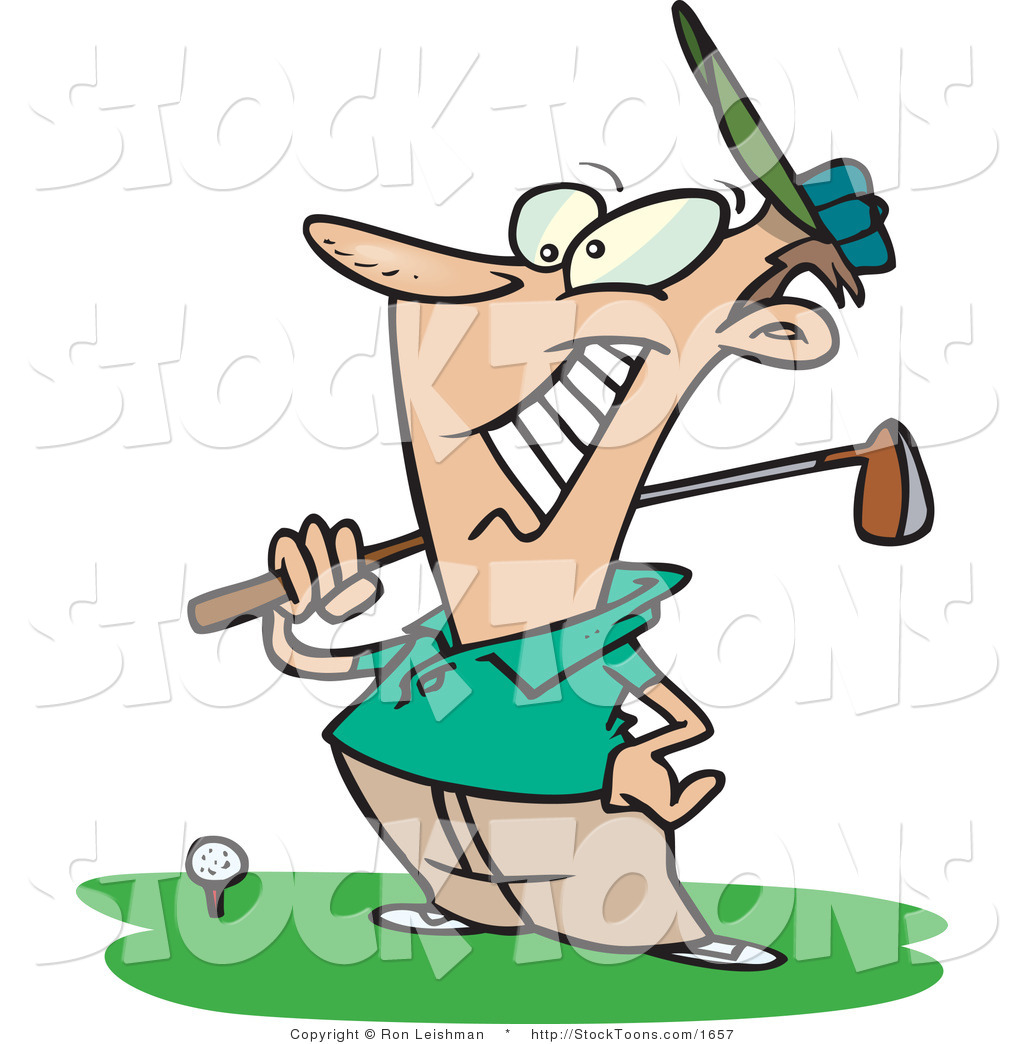 1024x1044 Stock Cartoon Of A Happy Male Golfer By Toonaday