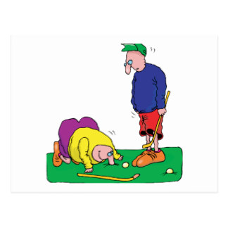 324x324 Cartoon Golfers Postcards Zazzle