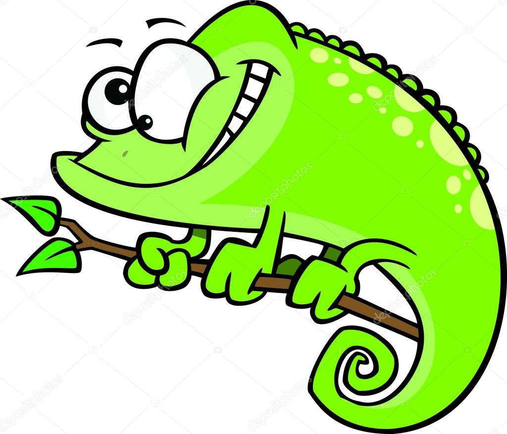 1024x876 Clipart Happy Cartoon Green Spotted Chameleon Lizard Stock