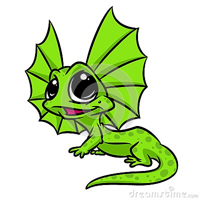 400x400 Little Lizard Big Eyes Cartoon Illustration Isolated Image Animal