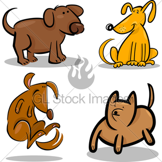 325x325 Cute Cartoon Dogs Or Puppies Set Gl Stock Images